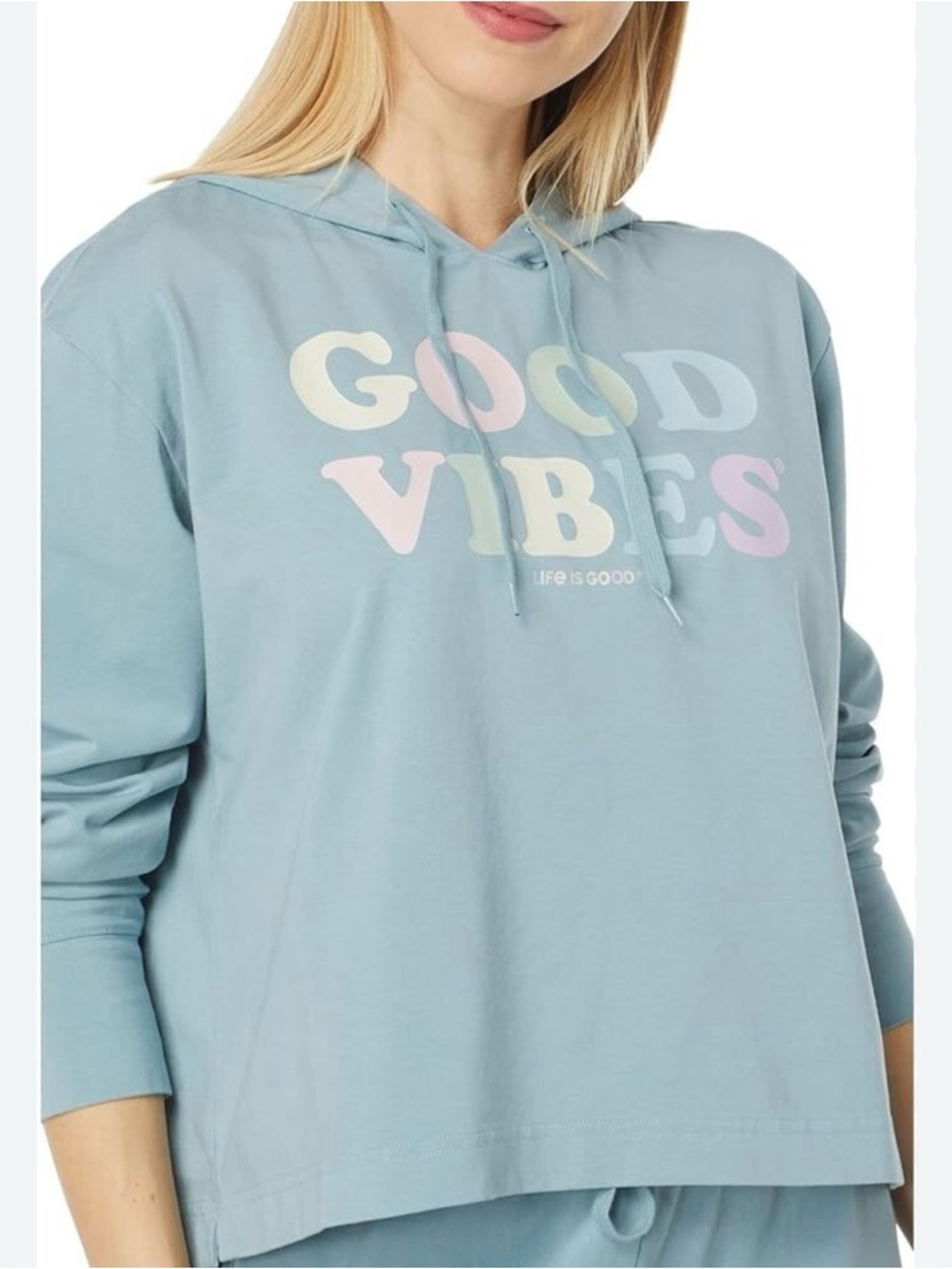 Life Is Good Women's Good Vibes Crusher-FLEX Boxy Hoodie